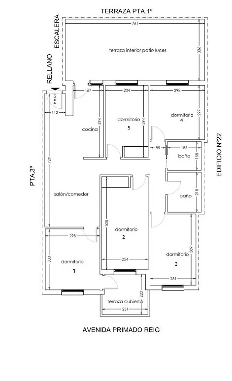 Plano apartamento Primado Reig 24