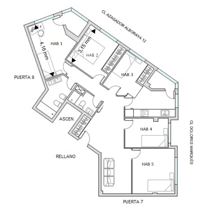 Plano apartamento Azagador