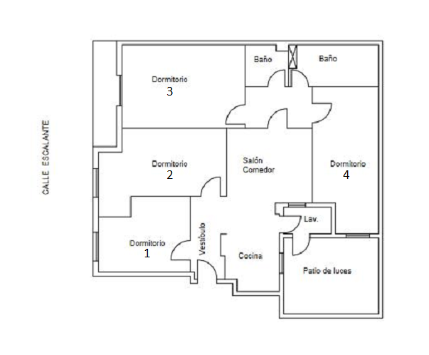 Plano apartamento naranjos